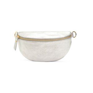 MARLON Argento Silver Made In Italy Leather Belt Bag
